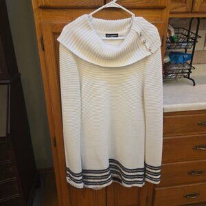 Karl Lagerfeld White Sweater with Black Accents